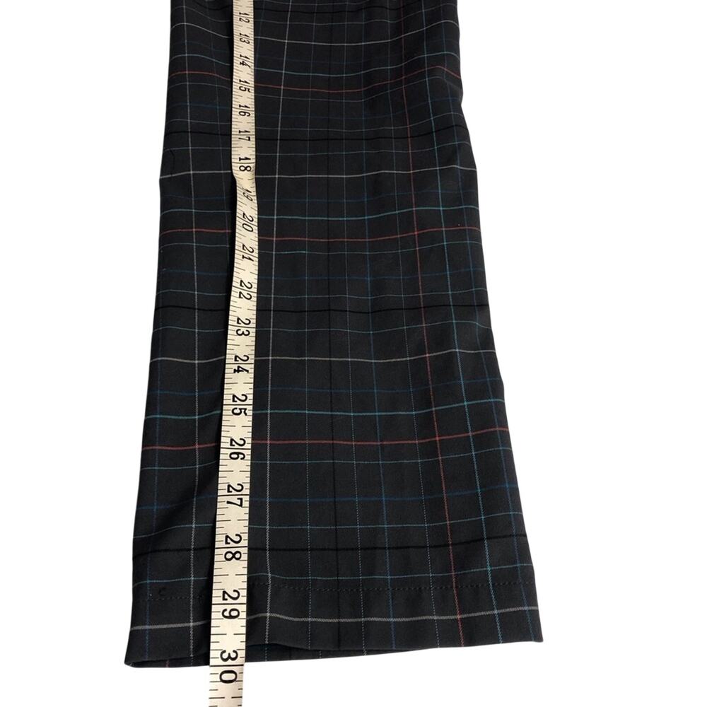 Slazenger Graphite Black Coral Turquoise Tan Plaid Activewear Pants with Pockets - Picture 10 of 16
